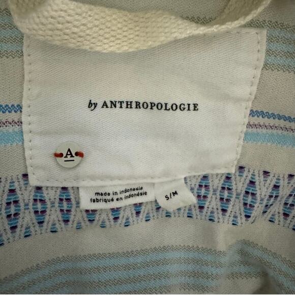 ANTHROPOLOGIE Striped Zip Long Sleeve Hoodie Stretch Jacket EUC Small Medium - Picture 10 of 12
